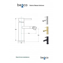 Bidetová stojánková baterie DECCO