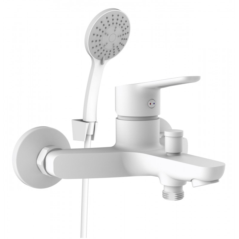 Vaňová nástenná vodovodná batéria Olsen Spa UNO-10 biela farba