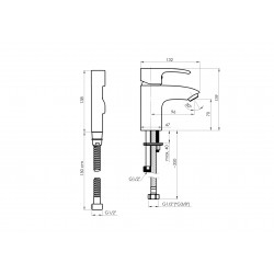 Stojánková umyvadlová baterie TRENTO-17 s bidetovou sprškou