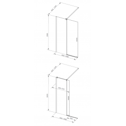 Walk-in sprchový kút VAYO BLACK