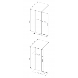 Walk-in sprchový kút VAYO BLACK