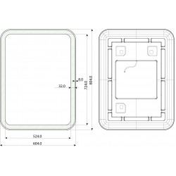 Zrcadlo s osvětlením NAILA