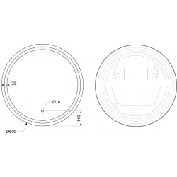 Zrcadlo s osvětlením GEISA BLACK