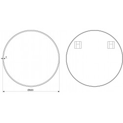 Zrcadlo bez osvětlení REISA BLACK