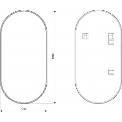 Zrcadlo bez osvětlení NEBRA BLACK