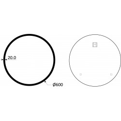 Zrcadlo bez osvětlení HALLE BLACK