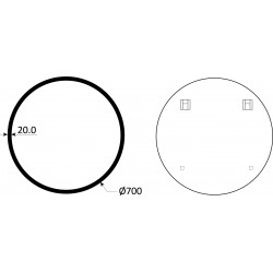 Zrcadlo bez osvětlení HALLE WHITE