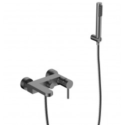 Nástenná vaňová batéria DECCO s príslušenstvom v prevedení grafit