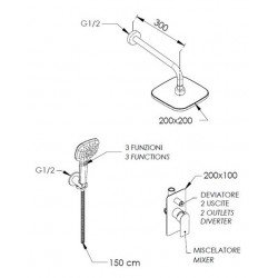 Sprchový podomietkový set