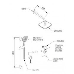 Sprchový podomietkový set