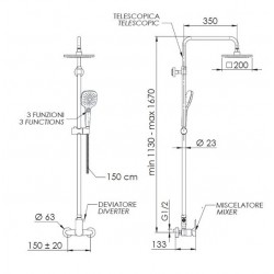 Nástěnný sprchový set ARNO