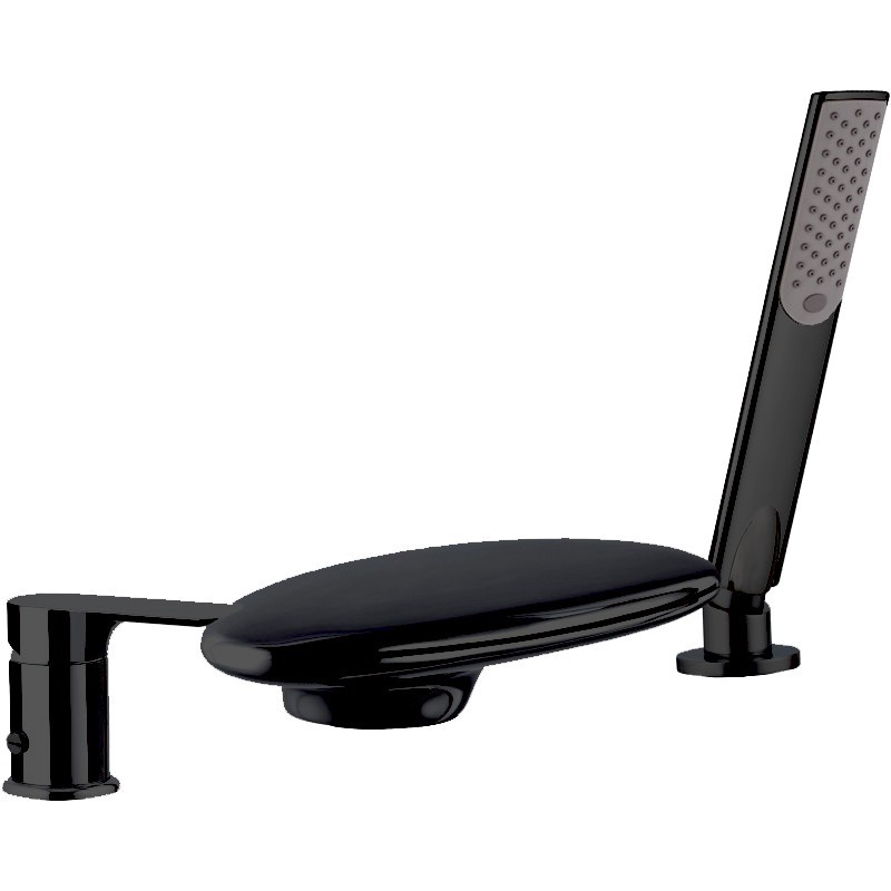 Trojotvorová vaňová batéria s vodopádom ARNO 07UF14 - čierna