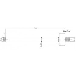 Držiak hlavovej sprchy zo stropu, hranatý
