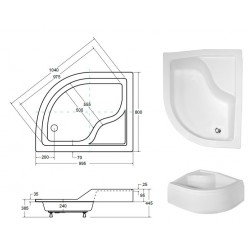 MAXI, hlboká asymetrická sprchová vanička