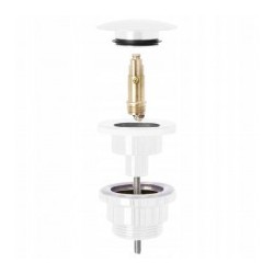 Umývadlový click/clack výpust, univerzálny, biely