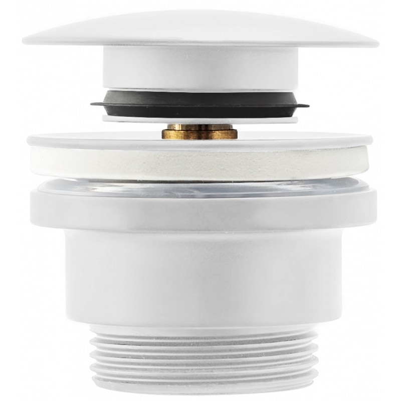 Umyvadlová click/clack výpusť, univerzální, bílá