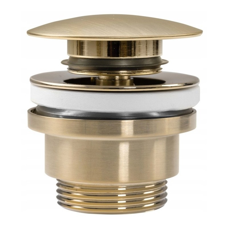 Umyvadlová click/clack výpusť, univerzální, zlatá matná-broušená