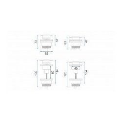 Umývadlový click/clack výpust, univerzálny, nikel brúsený