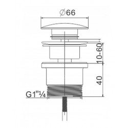 Umyvadlová click/clack výpusť, univerzální, grafitová