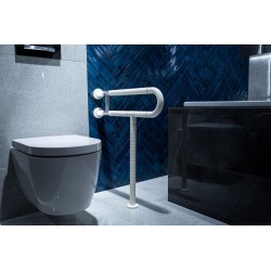 Madlo pro invalidy, 60 cm, s podpěrou, bílá barva