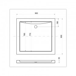 AQUARIUS STONE EFFECT, štvorcová sprchová vanička