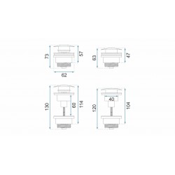 Umyvadlový kovový sifon s click/clack zátkou, univerzální, chrom