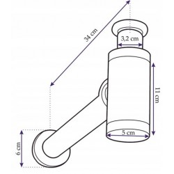 Umyvadlový kovový sifon s click/clack zátkou, univerzální, černá