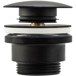 Umyvadlový kovový sifon s click/clack zátkou, univerzální, černá