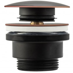 Umyvadlový kovový sifon s click/clack zátkou, univerzální, černá s patinou