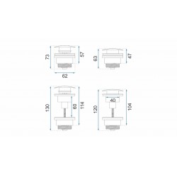 Umývadlový kovový sifón s click/clack zátkou, univerzálny, čierna s patinou