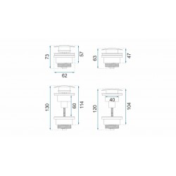 Umývadlový kovový sifón s click/clack zátkou, univerzálny, biela