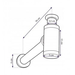 Umývadlový kovový sifón s click/clack zátkou, univerzálny, zlatá matná-brúsená