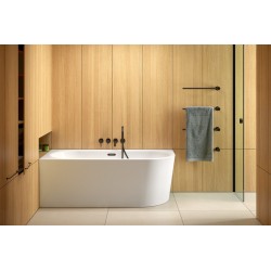 Voľne stojaca vaňa AVITA A-LINE, pre inštaláciu k priebežnej stene je vyrobená zo sanitárneho kompozitu (akrylát).