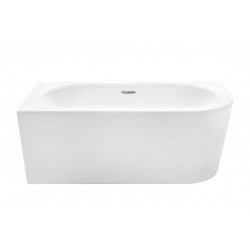 Volně stojící vana AVITA A-LINE v černo-bílém provedení, pro instalaci k průběžné stěně je vyrobena ze sanitárního kompozitu (ak