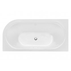 Volně stojící vana AVITA A-LINE v černo-bílém provedení, pro instalaci k průběžné stěně je vyrobena ze sanitárního kompozitu (ak