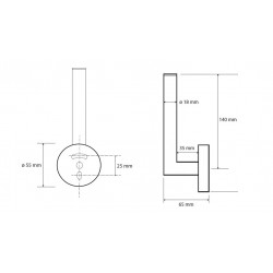 Držiak toaletného papiera rezervný, 55×165×65 mm