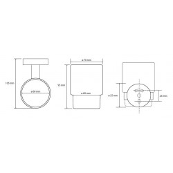 Držiak kefiek, sklo