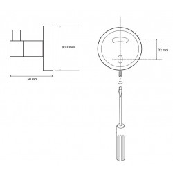 Vešiačik jednoduchý, 55×55×50 mm
