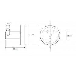 Vešiačik dvojitý, 55×55×50 mm