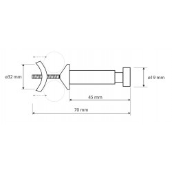 Vešiačik na vykurovacie teleso, 32 × 32 × 80 mm.