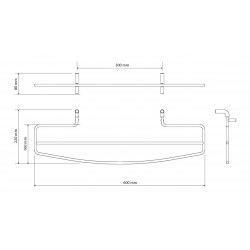 Držiak uterákov na vykurovacie teleso, 600 × 80 × 220 mm