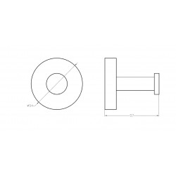 Vešiačik valcovitý magnetický, 54 × 54 × 57 mm, chróm