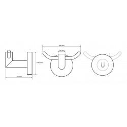 Vešiačik dvojitý magnetický, 54 × 54 × 57 mm, chróm