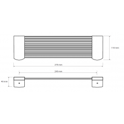 Polička kovová, 270×40×110 mm