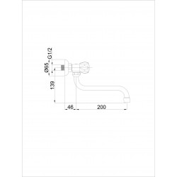 Umývadlová, nástenná batéria na jednu vodu R-9 ECO, chróm