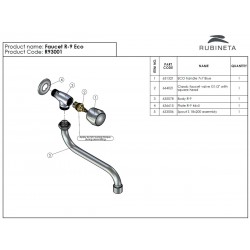 Umývadlová, nástenná batéria na jednu vodu R-9 ECO, chróm
