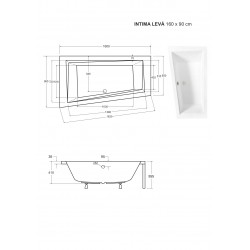 Akrylátová asymetrická vaňa INTIMA