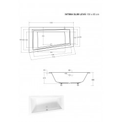 Akrylátová asymetrická vaňa INTIMA SLIM