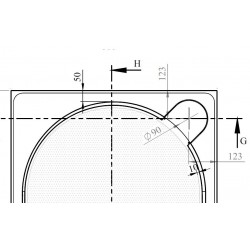 Štvorcová mramorová sprchová vanička LAKA