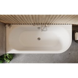 Voľne stojaca vaňa AVITA A-LINE, pre inštaláciu k priebežnej stene je vyrobená zo sanitárneho kompozitu (akrylát)